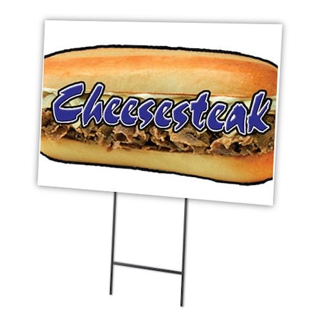 Signmission Cheesestake Yard Sign & Stake outdoor plastic coroplast window, C-1216 Cheesestake C-1216 Cheesestake
